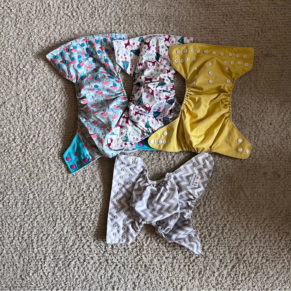 4 one size cloth diaper covers